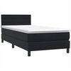 vidaXL Cama box spring con colch&oacute;n cuero sint&eacute;tico negro 90x210 cm