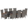 vidaXL Conjunto de Comedor de Jard&iacute;n 9 uds. Gris rat&aacute;n sint&eacute;tico