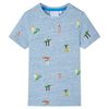Camiseta infantil azul m&eacute;lange 140
