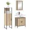 vidaXL Juego de muebles de ba&ntilde;o 3 pcs Marr&oacute;n Madera contrachapada