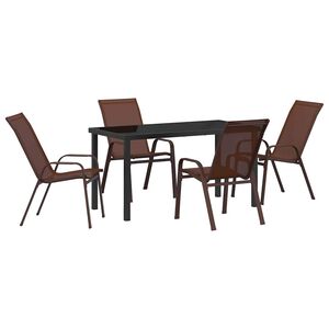 vidaXL Conjunto de Comedor de Jard&iacute;n 5 pcs Marr&oacute;n y Negro