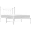 vidaXL Estructura cama sin colchón con cabecero metal blanco 100x190cm