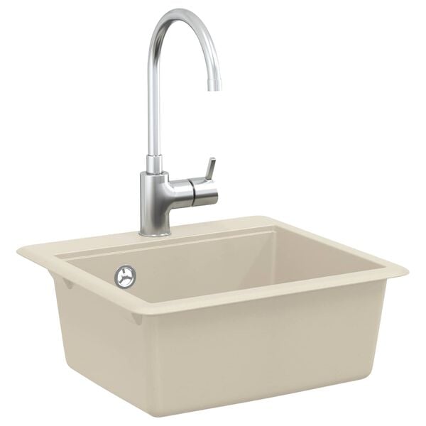 vidaXL Lavabo Beige 470 x 440 mm granito