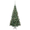 vidaXL &Aacute;rbol de Navidad artificial con luces y bolas verde 240 cm