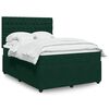 vidaXL Cama box spring con colch&oacute;n terciopelo verde oscuro 140x200 cm