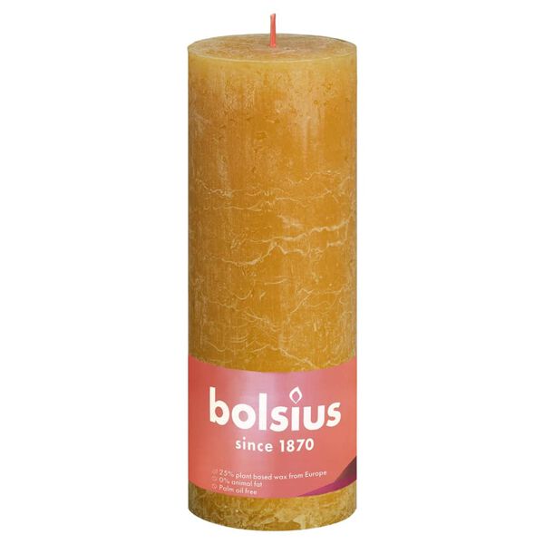 Bolsius Velas r&uacute;sticas Shine 4 unidades panal amarillo 190x68 mm