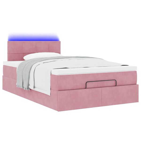 vidaXL Estructura de cama otomana colch&oacute;n terciopelo rosa 120x200cm