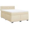 vidaXL Cama box spring con colch&oacute;n tela color crema 160x200 cm