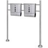 vidaXL 2 buzones con soporte de acero inoxidable