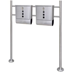 2 buzones con soporte de acero inoxidable