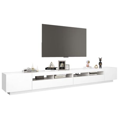 vidaXL Mueble para TV con luces LED blanco 300x35x40 cm