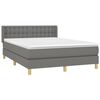 vidaXL Cama box spring con colch&oacute;n tela gris oscuro 140x200 cm