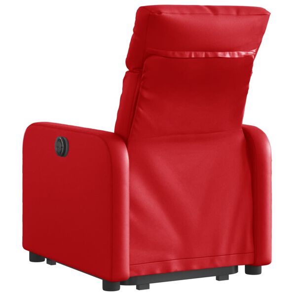 vidaXL Sill&oacute;n reclinable elevable cuero artificial rojo