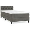 vidaXL Cama box spring con colch&oacute;n terciopelo gris oscuro 90x200 cm