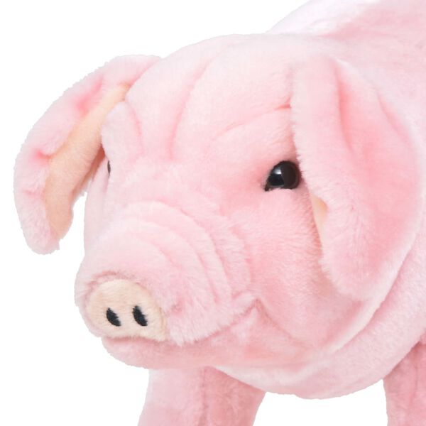 vidaXL Cerdito de peluche de pie rosa XXL