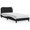 vidaXL Estructura de cama con LED sin colch&oacute;n Hvar negro y blanco 90x190cm