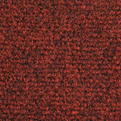 vidaXL Alfombrilla de escaleras 15 uds tela punzonada rojo 56x17x3 cm