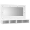 vidaXL Mueble con espejo y luces LED blanco brillante 90x31,5x62 cm