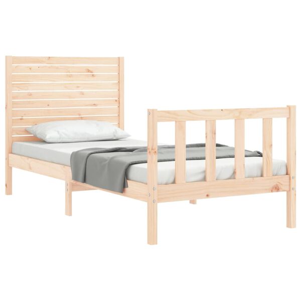 vidaXL Estructura de cama sin colchón madera maciza de pino 100x200 cm