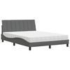 vidaXL Cama con colch&oacute;n Hanko tela gris oscuro 140x190 cm