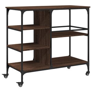 vidaXL Carrito de cocina madera ingenier&iacute;a marr&oacute;n roble 100x45x89,5 cm