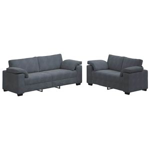 vidaXL Conjunto de sof&aacute; de 2 piezas con cojines, terciopelo gris oscuro