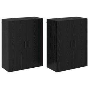 vidaXL Armario de pared 2 uds. Roble Negro 69,5 x 34 x 90 cm