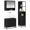 vidaXL Juego de muebles de ba&ntilde;o 3 pcs Roble Negro Madera de ingenier&iacute;a