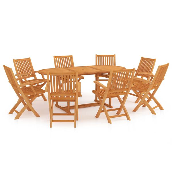vidaXL Conjunto de comedor de jard&iacute;n 9 piezas madera maciza de teca