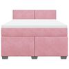 vidaXL Cama box spring con colch&oacute;n terciopelo rosa 140x190 cm