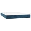vidaXL Cama box spring con colch&oacute;n terciopelo azul oscuro 140x200 cm