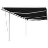 vidaXL Toldo manual retr&aacute;ctil con postes gris antracita 6x3,5 m