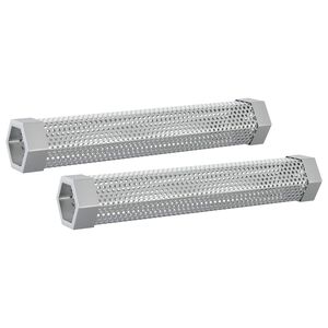 vidaxl Tubo de ahumado 2 uds. 5 x 5 x 30 cm Acero inoxidable 304