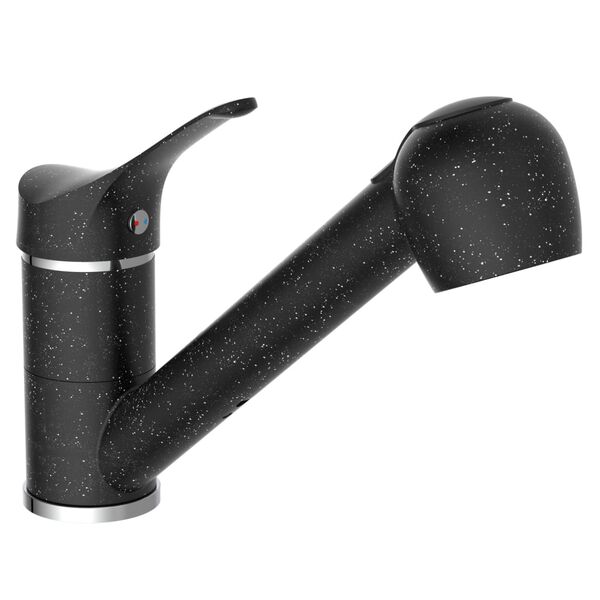 EISL Grifo mezclador de fregadero ducha extra&iacute;ble GRANIT negro-cromo