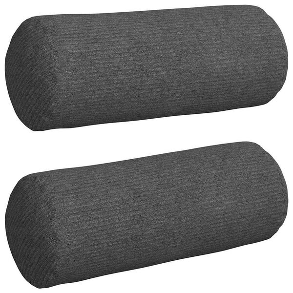 vidaXL Cojines Bolster 2 pcs Gris oscuro Ø 15 x 40 cm Tela de pana