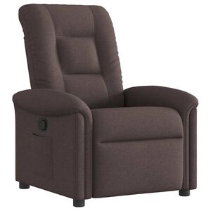 vidaXL Sill&oacute;n reclinable de tela marr&oacute;n oscuro