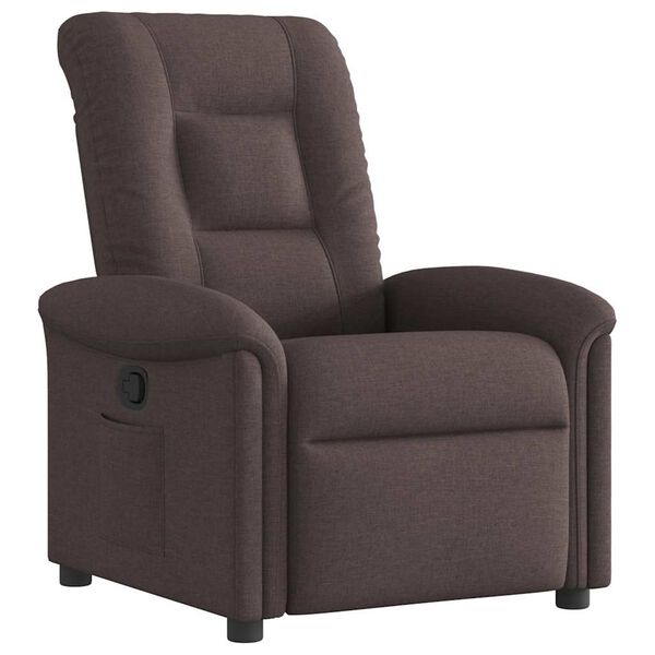 vidaXL Sill&oacute;n reclinable de tela marr&oacute;n oscuro