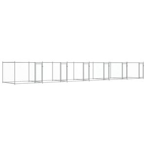 vidaXL Jaula de perros con puertas acero galvanizado gris 12x2x1,5 m