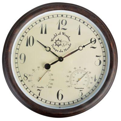 Esschert Design Reloj con termo higrómetro 30,5 cm TF008