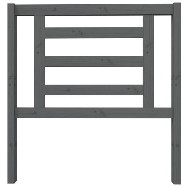 vidaXL Cabecero de cama madera maciza de pino gris 96x4x100 cm