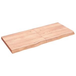 vidaXL Estante pared madera roble tratada marr&oacute;n claro 140x60x(2-6) cm