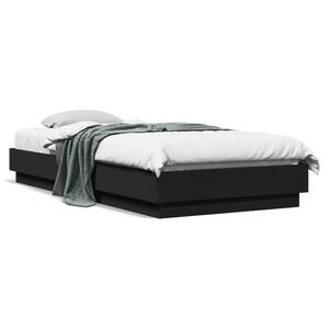vidaXL Estructura de cama madera de ingenier&iacute;a negra 100x200 cm