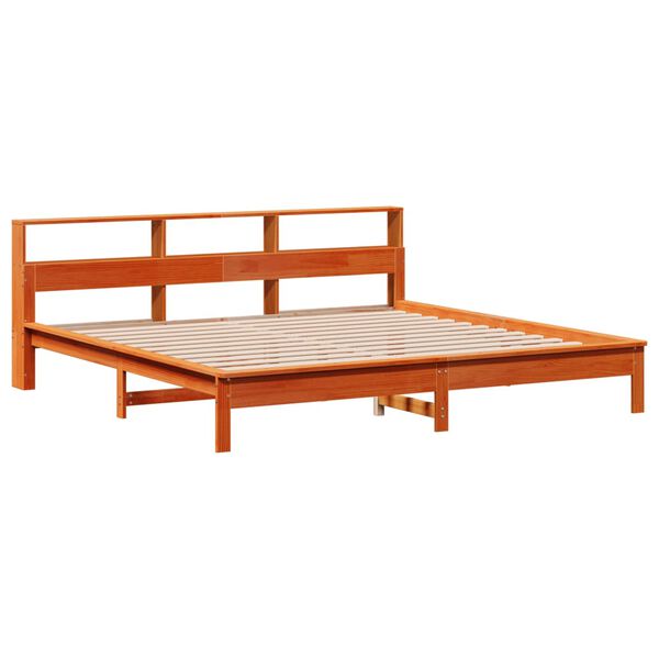 vidaXL Cama sin colch&oacute;n madera maciza de pino marr&oacute;n cera 180x200 cm