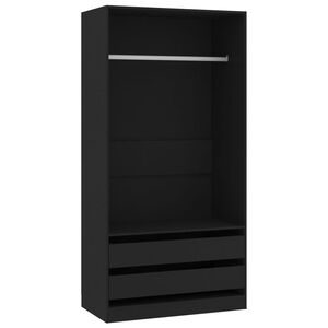 vidaXL Armario de madera contrachapada negro 100x50x200 cm