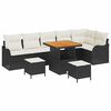 vidaXL Conjunto de sof&aacute;s de jard&iacute;n 9 uds. Negro rat&aacute;n sint&eacute;tico