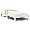 vidaXL Estructura de cama sin colch&oacute;n madera maciza blanca 75x190 cm
