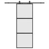 vidaXL Puerta corredera con herrajes negro 76x205 cm vidrio templado