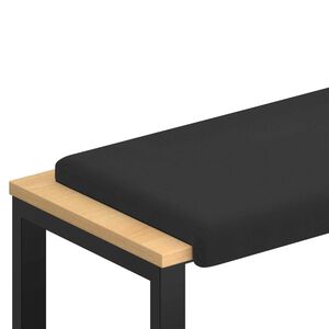 vidaXL Coj&iacute;n de banco Terciopelo Texturizado Negro Profundidad 35 cm