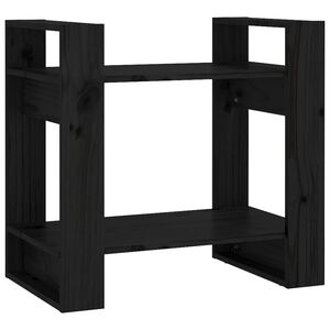 vidaXL Estantería/divisor de espacios madera pino negro 60x35x57 cm