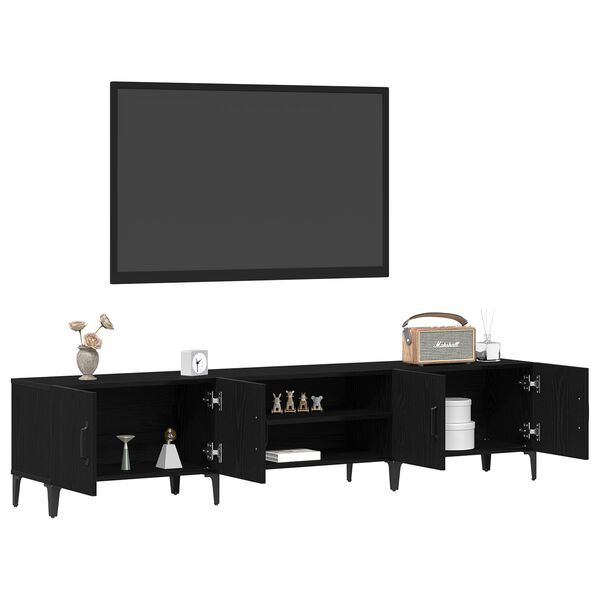 vidaXL Gabinete de TV Roble Negro 180 x 31,5 x 40 cm